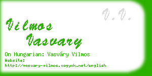 vilmos vasvary business card