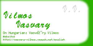 vilmos vasvary business card